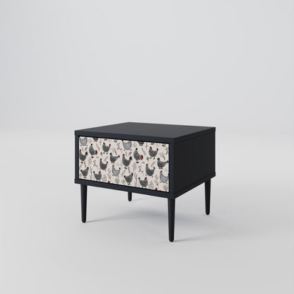 Comodino HAPPY HENS in finitura nera