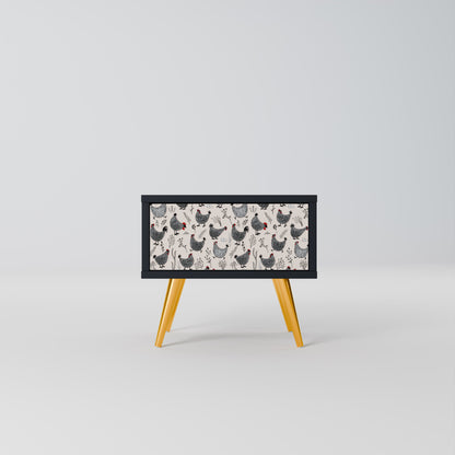 Comodino HAPPY HENS in finitura nera