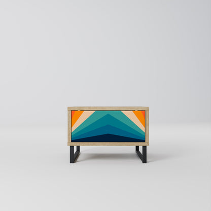 Comodino PRISM CONCUSSION in effetto rovere