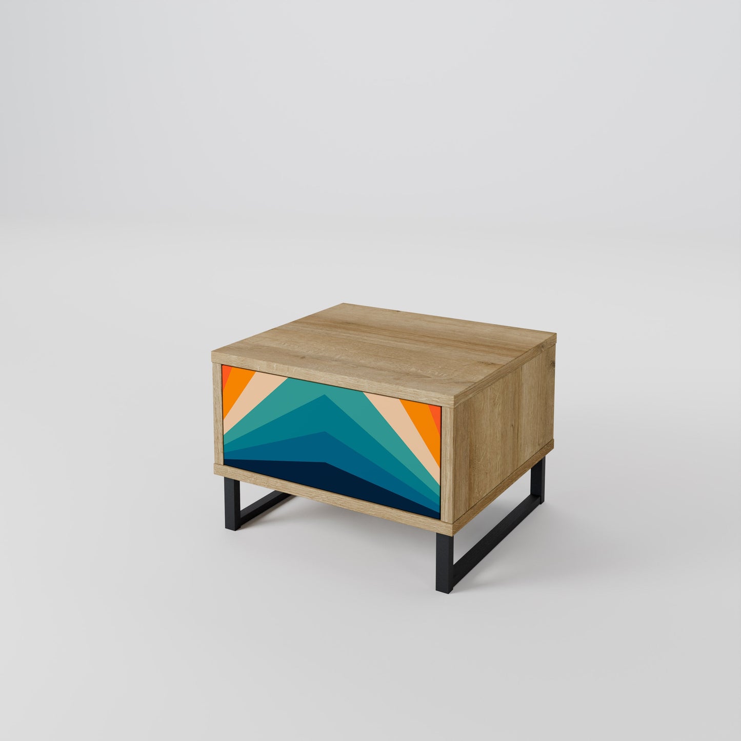 Comodino PRISM CONCUSSION in effetto rovere