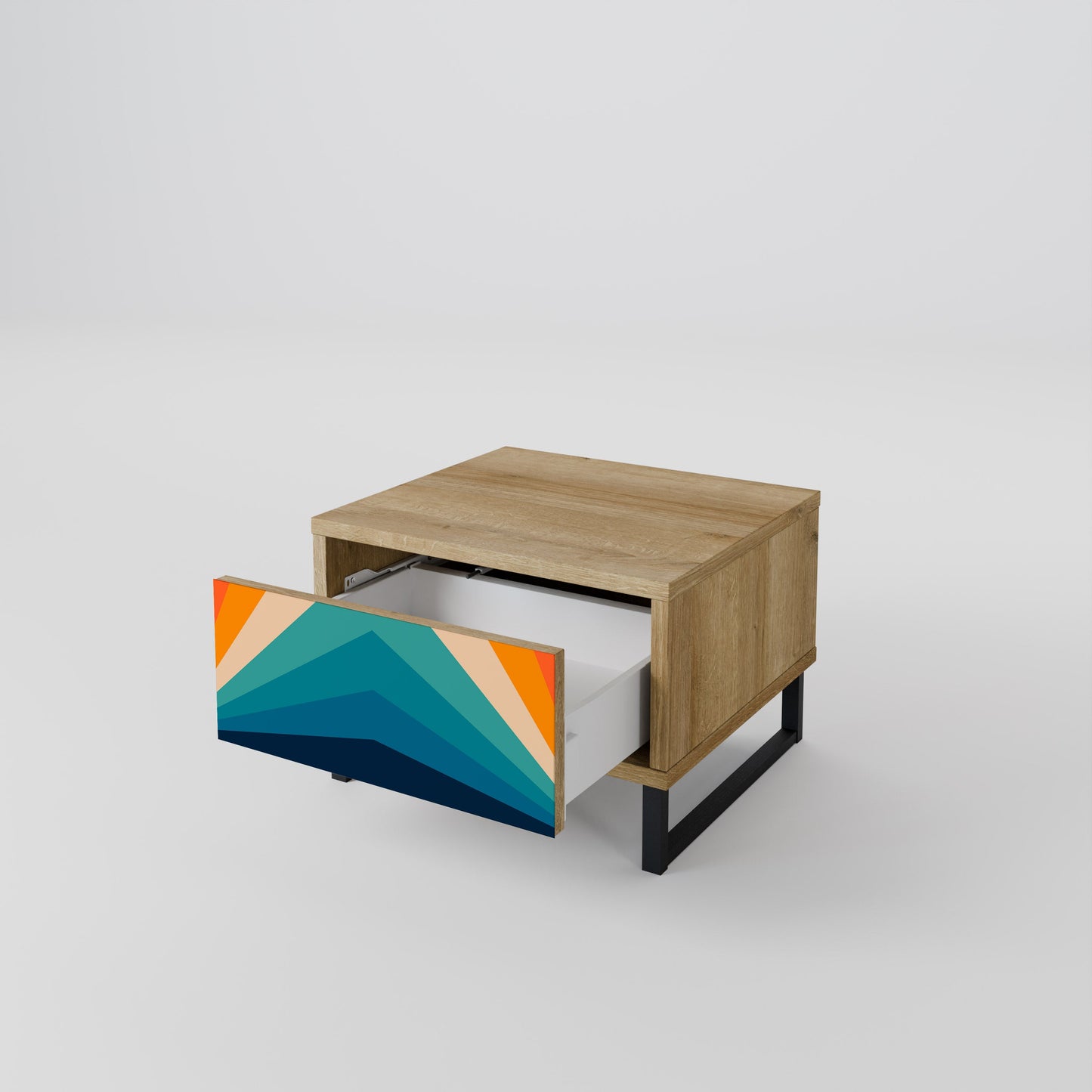 Comodino PRISM CONCUSSION in effetto rovere