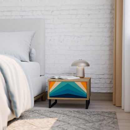 Comodino PRISM CONCUSSION in effetto rovere