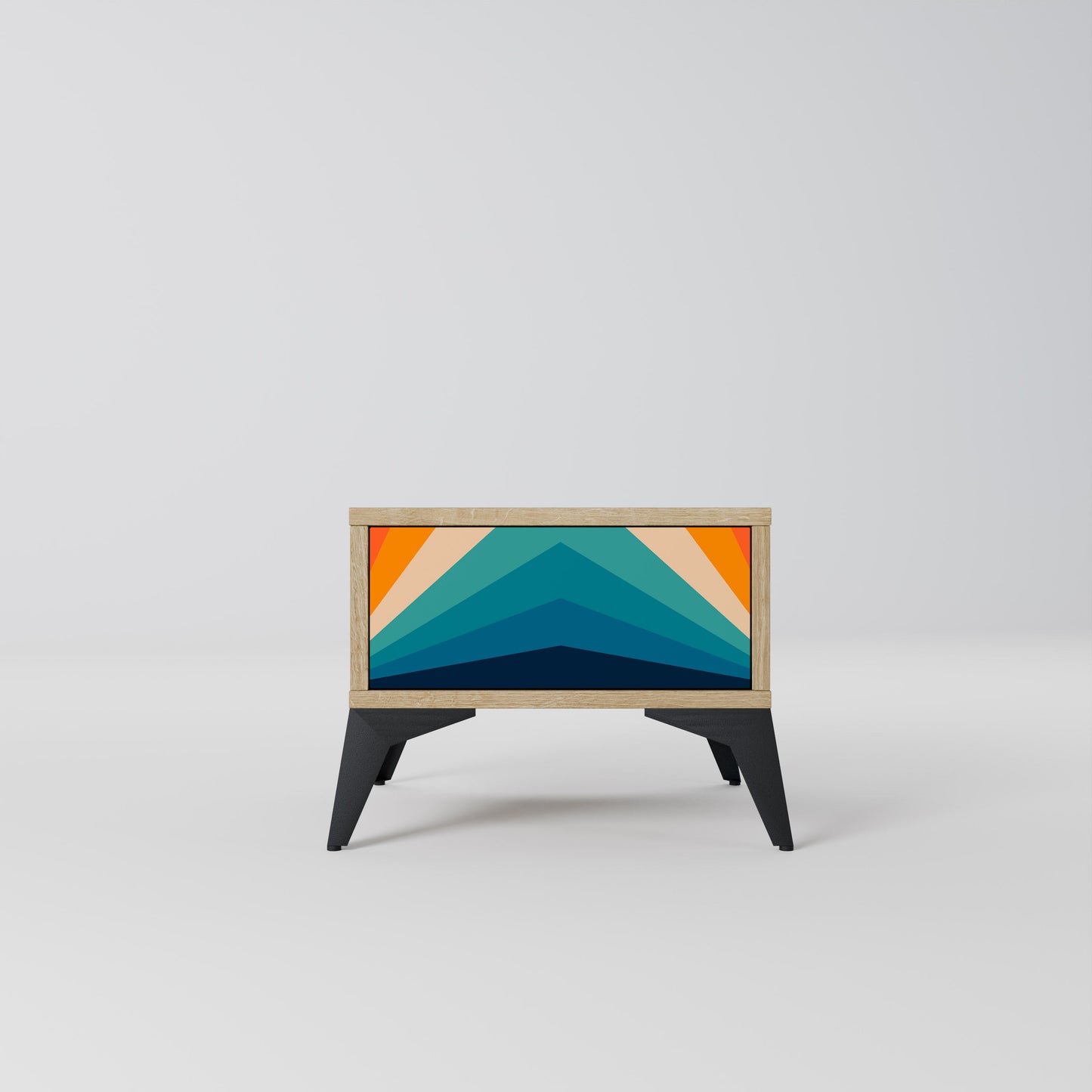 Comodino PRISM CONCUSSION in effetto rovere