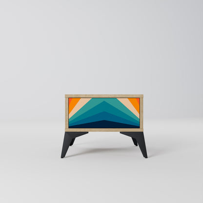 Comodino PRISM CONCUSSION in effetto rovere