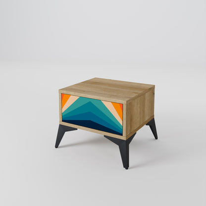 Comodino PRISM CONCUSSION in effetto rovere