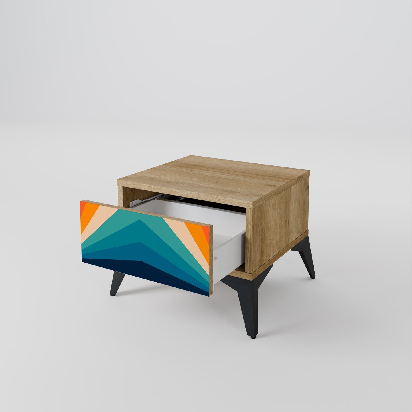 Comodino PRISM CONCUSSION in effetto rovere