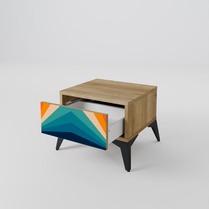 Comodino PRISM CONCUSSION in effetto rovere