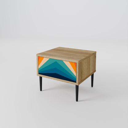 Comodino PRISM CONCUSSION in effetto rovere