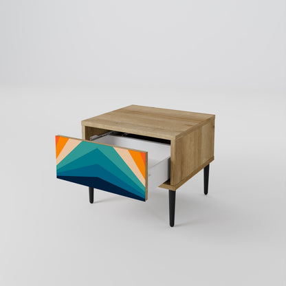 Comodino PRISM CONCUSSION in effetto rovere