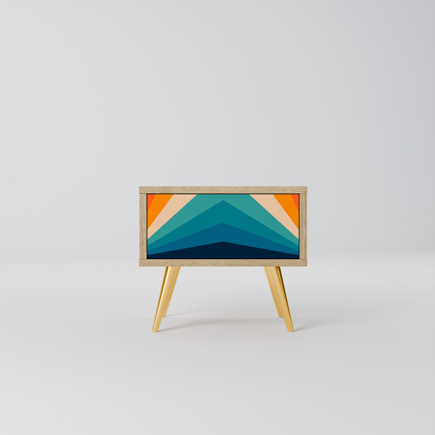 Comodino PRISM CONCUSSION in effetto rovere