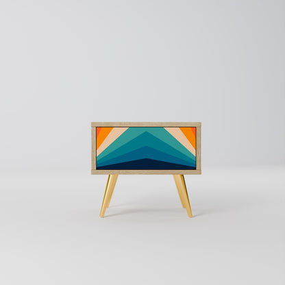 Comodino PRISM CONCUSSION in effetto rovere