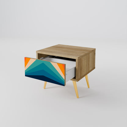 Comodino PRISM CONCUSSION in effetto rovere