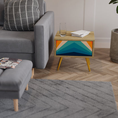 Comodino PRISM CONCUSSION in effetto rovere