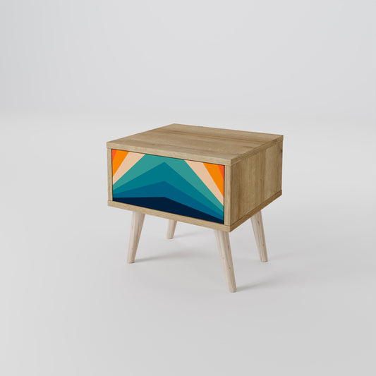 Comodino PRISM CONCUSSION in effetto rovere