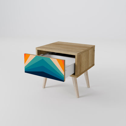 Comodino PRISM CONCUSSION in effetto rovere