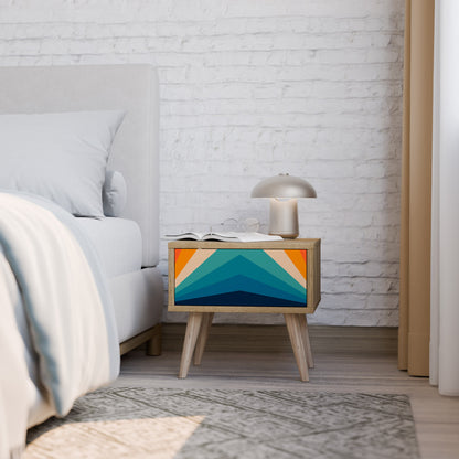 Comodino PRISM CONCUSSION in effetto rovere