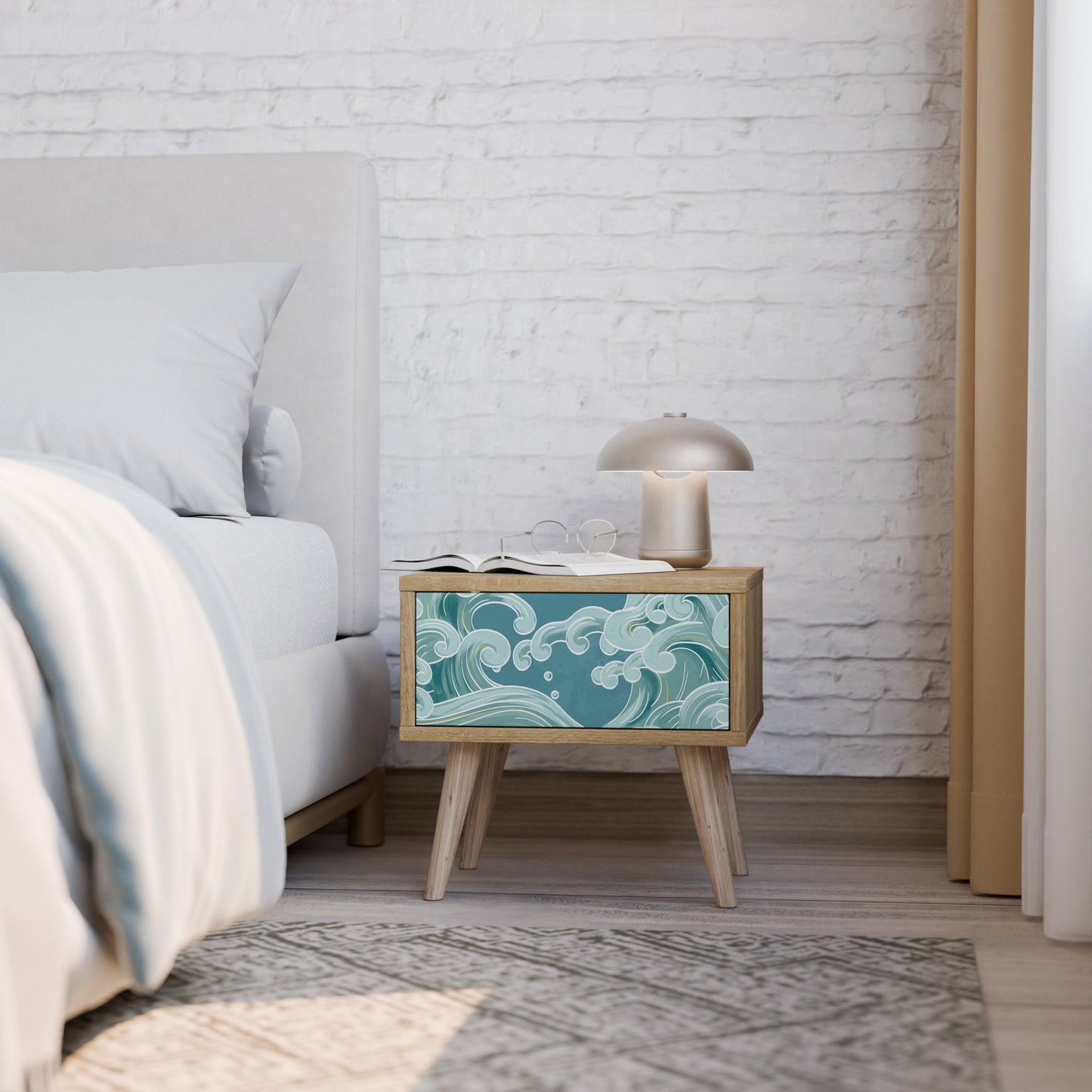 Comodino ASIAN SWAY in effetto rovere