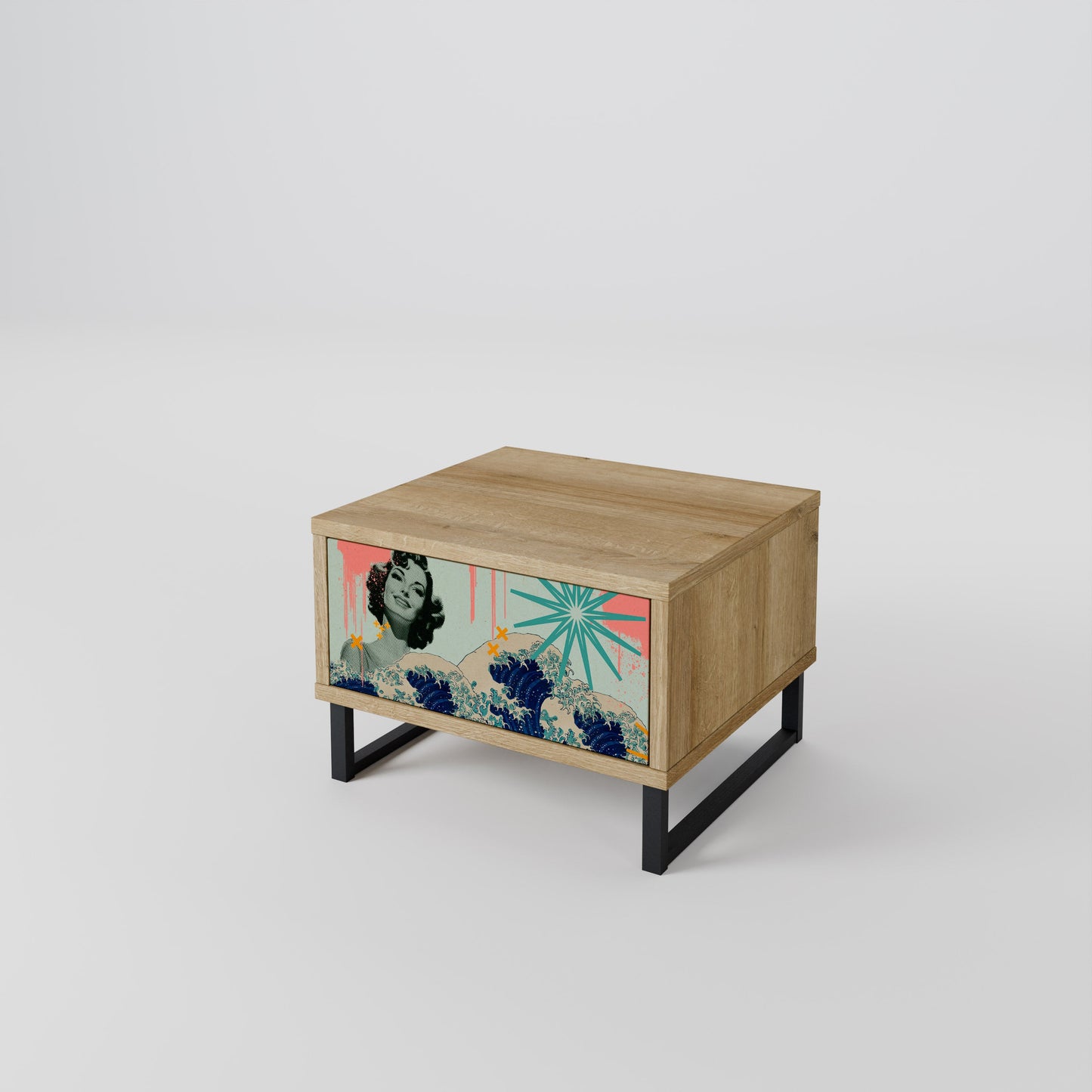 Comodino KANAGAWA BEAUTY in effetto rovere