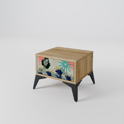 Comodino KANAGAWA BEAUTY in effetto rovere