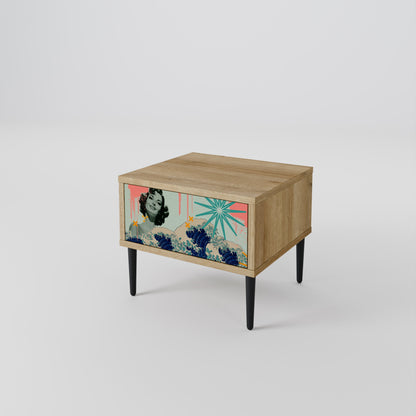 Comodino KANAGAWA BEAUTY in effetto rovere