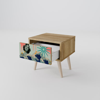 Comodino KANAGAWA BEAUTY in effetto rovere