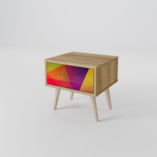 Comodino VIVID GEOMETRY in effetto rovere
