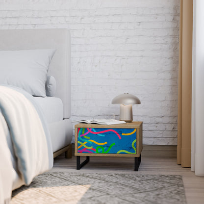 Comodino STREAMER TANGLE in effetto rovere