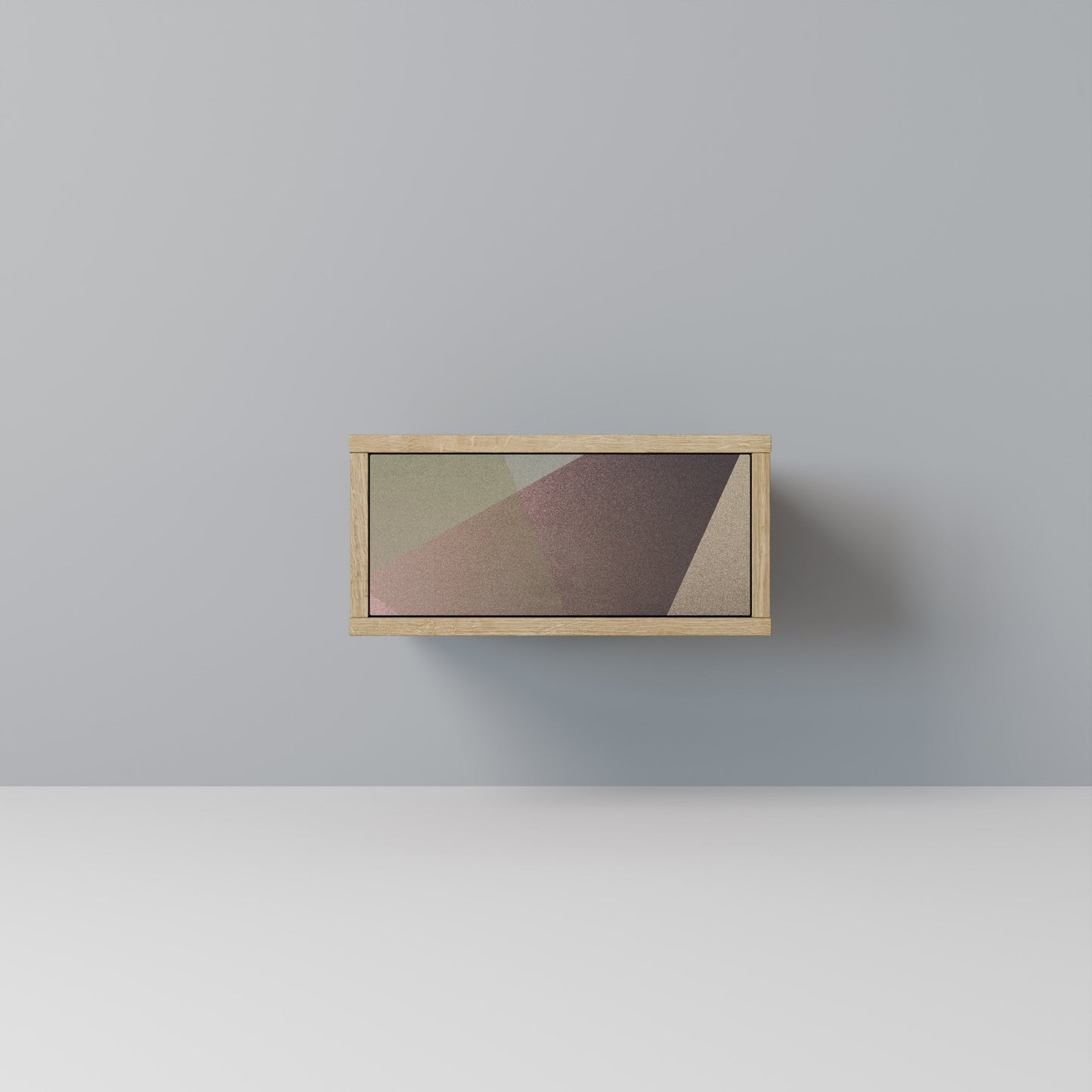 Comodino BEIGE GEOMETRY in effetto rovere