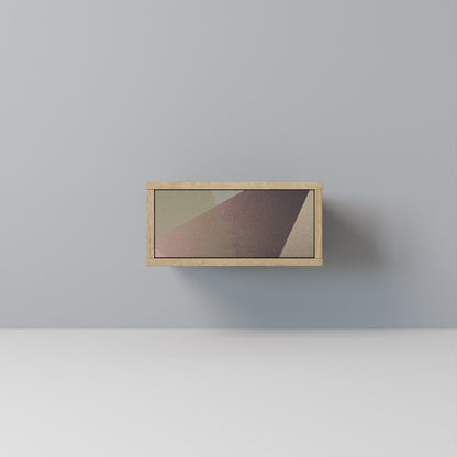 Comodino BEIGE GEOMETRY in effetto rovere
