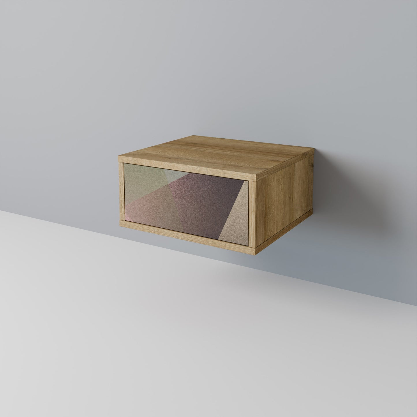 Comodino BEIGE GEOMETRY in effetto rovere