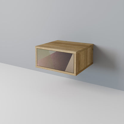 Comodino BEIGE GEOMETRY in effetto rovere