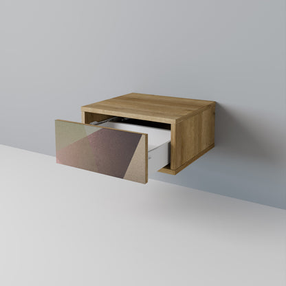 Comodino BEIGE GEOMETRY in effetto rovere
