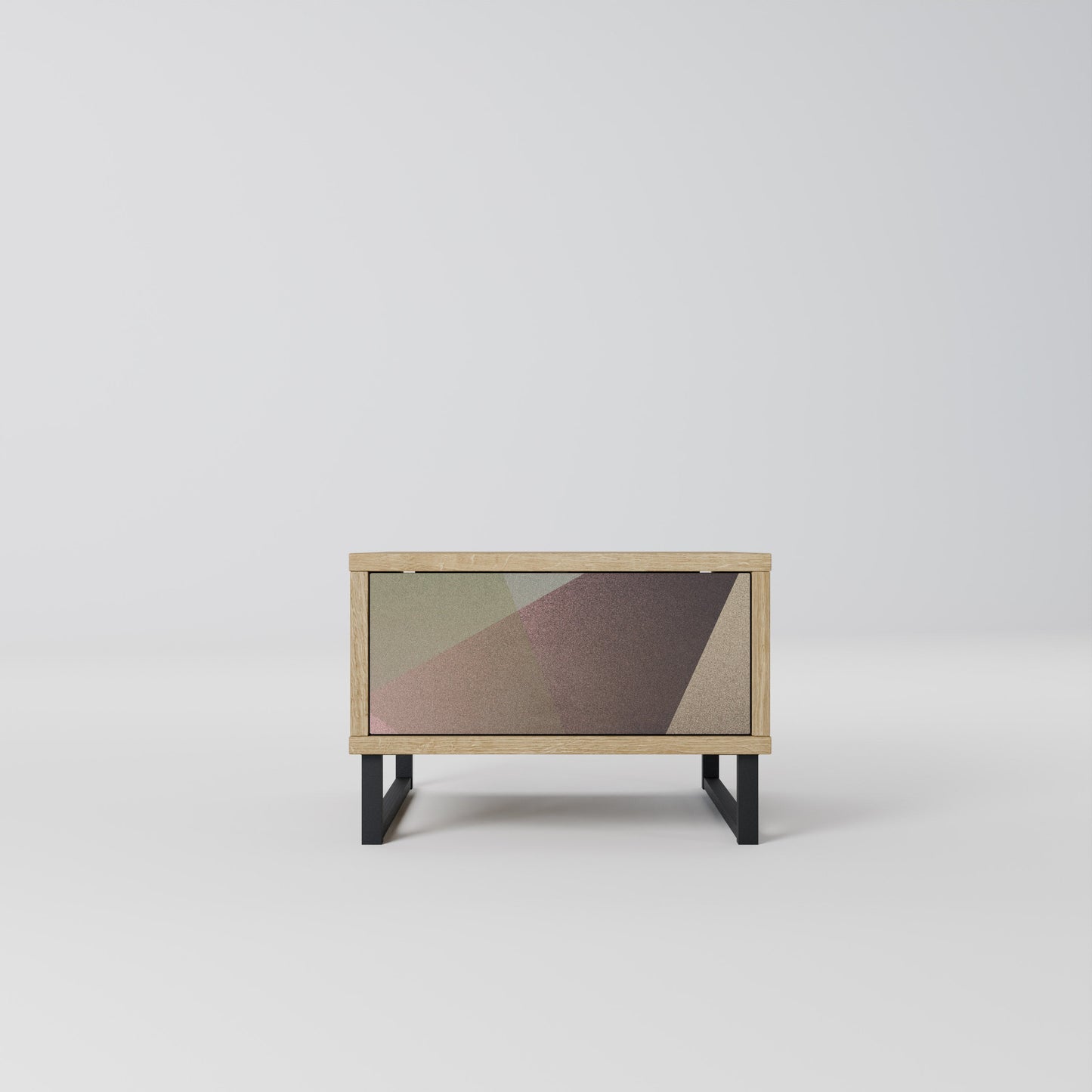 Comodino BEIGE GEOMETRY in effetto rovere