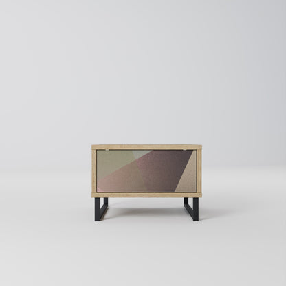Comodino BEIGE GEOMETRY in effetto rovere
