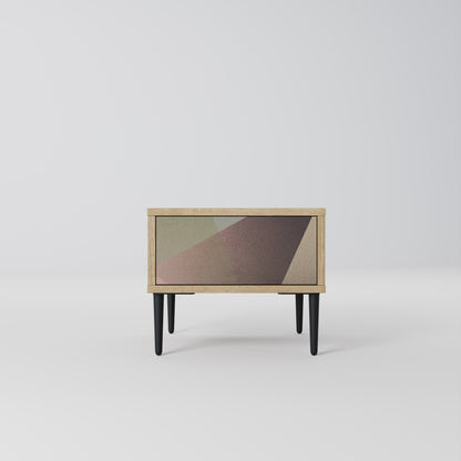 Comodino BEIGE GEOMETRY in effetto rovere