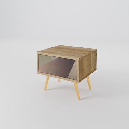 Comodino BEIGE GEOMETRY in effetto rovere