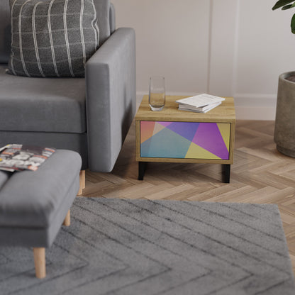 BRIGHT GEOMETRY Nightstand in Oak Effect