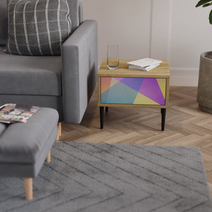 BRIGHT GEOMETRY Nightstand in Oak Effect