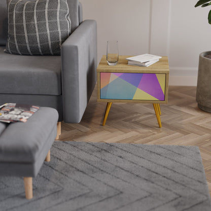 BRIGHT GEOMETRY Nightstand in Oak Effect