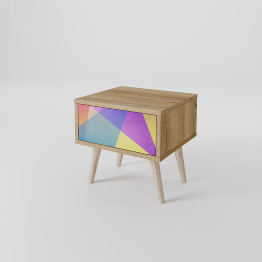 BRIGHT GEOMETRY Nightstand in Oak Effect