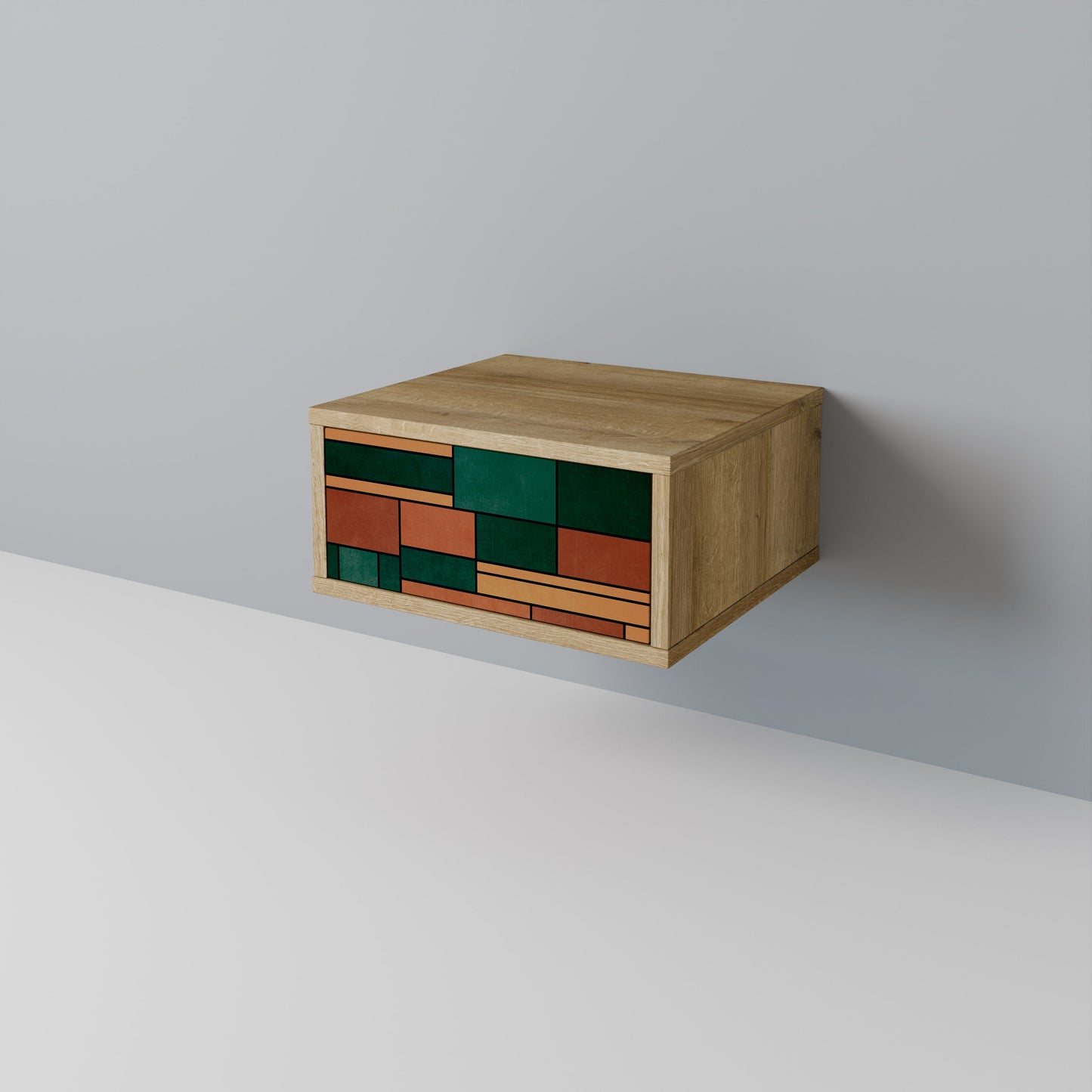 EARTHY FIGURES Nightstand in Oak Effect