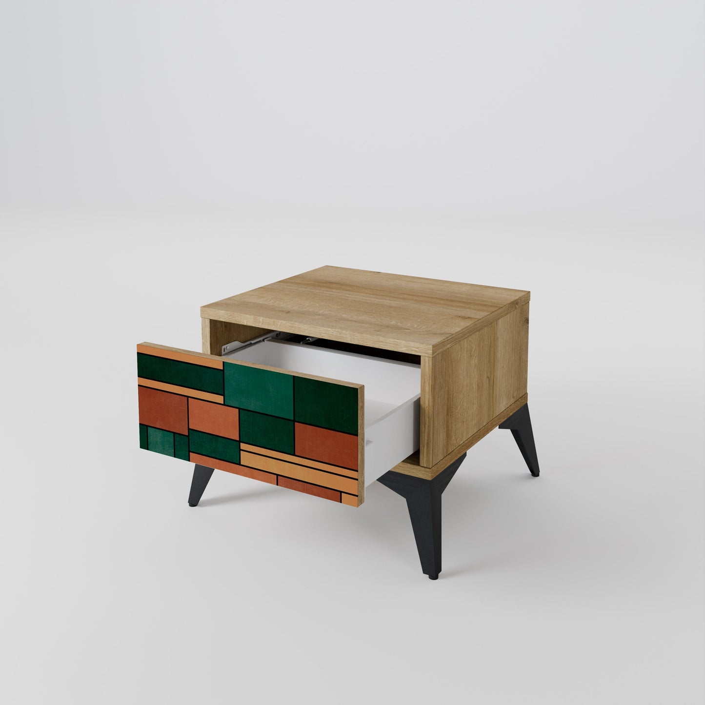 EARTHY FIGURES Nightstand in Oak Effect