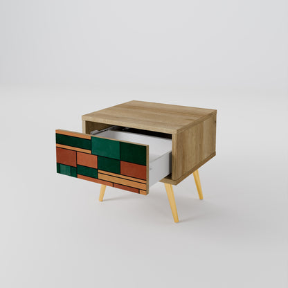 EARTHY FIGURES Nightstand in Oak Effect