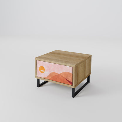 LUMINOUS SUNLIGHT Nightstand in Oak Effect