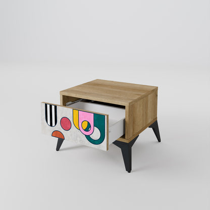 Comodino COOL STORY in effetto rovere