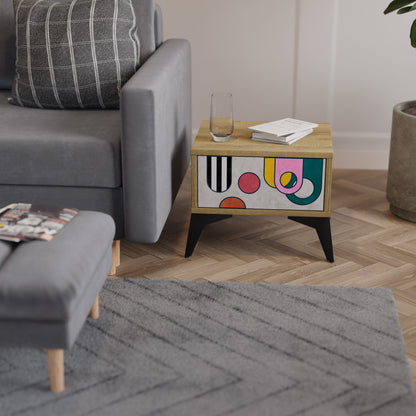 Comodino COOL STORY in effetto rovere
