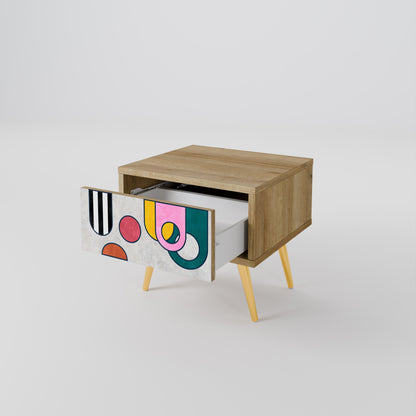 Comodino COOL STORY in effetto rovere