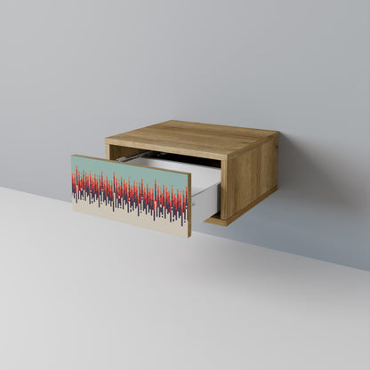 Comodino CHROMA CONTOURS in effetto rovere