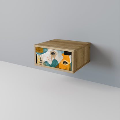 Comodino ABSTRACT FACES in effetto rovere