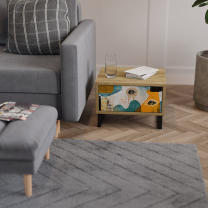 Comodino ABSTRACT FACES in effetto rovere